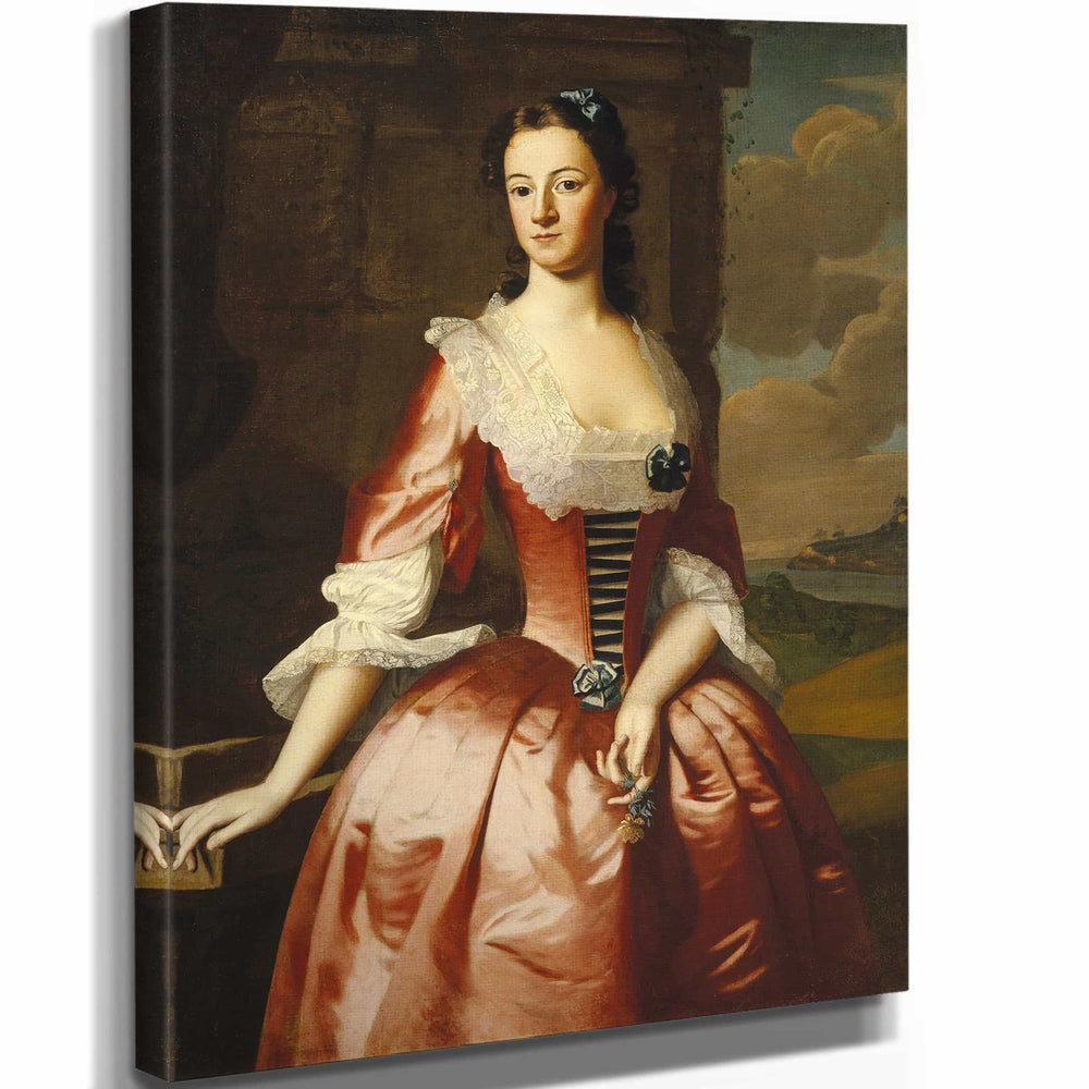 Robert Feke 11" x 14" / Stretched Canvas Wrap Portrait Of A Woman By Robert Feke