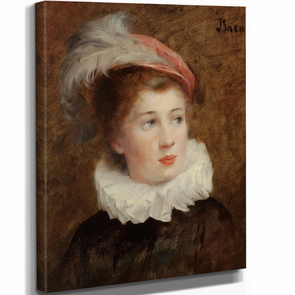 Henry Bacon 11" x 14" / Stretched Canvas Wrap Portrait Of A Young Boy By Henry Bacon