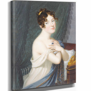 Carl Ludwig Hummel De Bourdon 11" x 14" / Stretched Canvas Wrap Portrait Of A Young Lady By Carl Ludwig Hummel De Bourdon