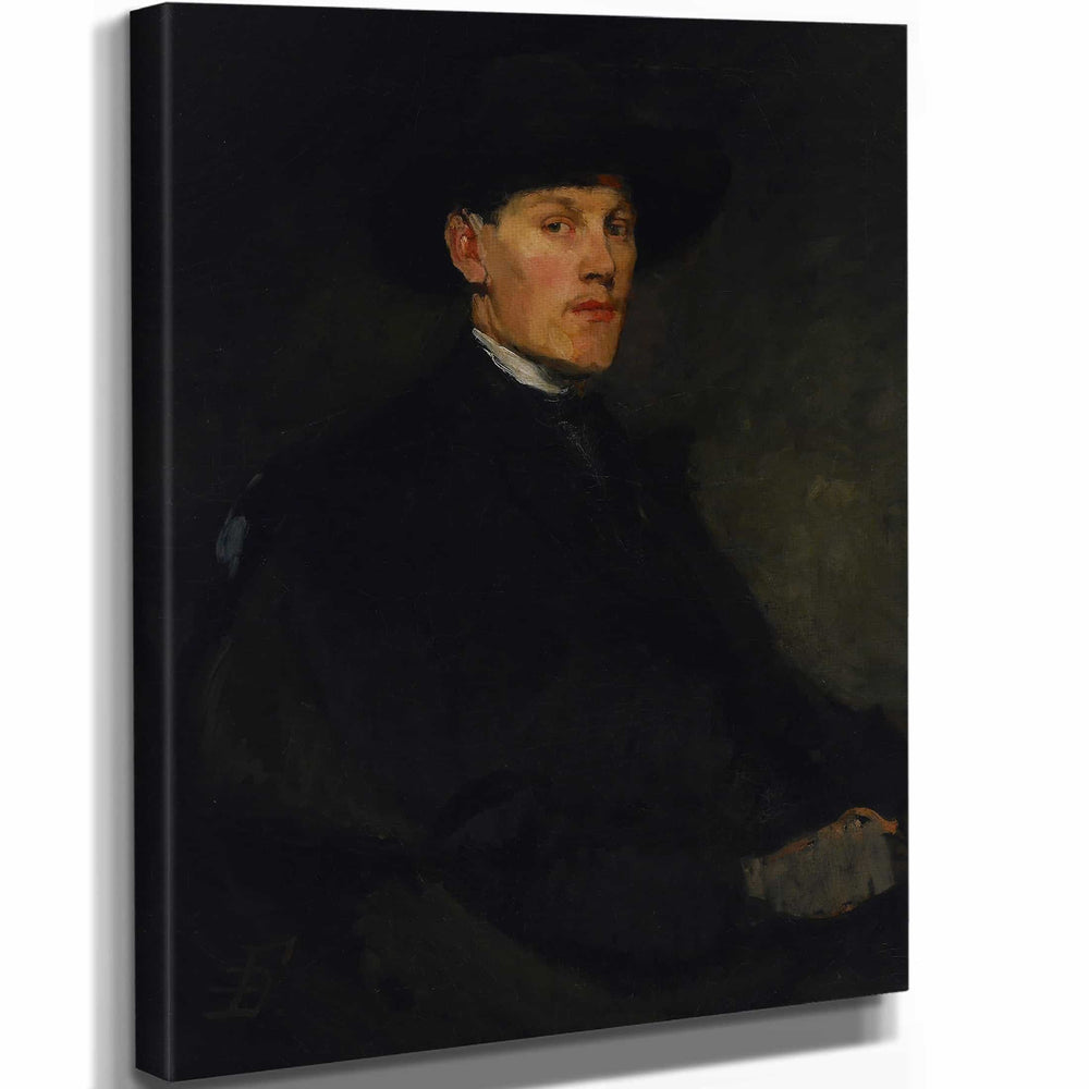 Frank Duveneck 11" x 14" / Stretched Canvas Wrap Portrait Of A Young Man By Frank Duveneck