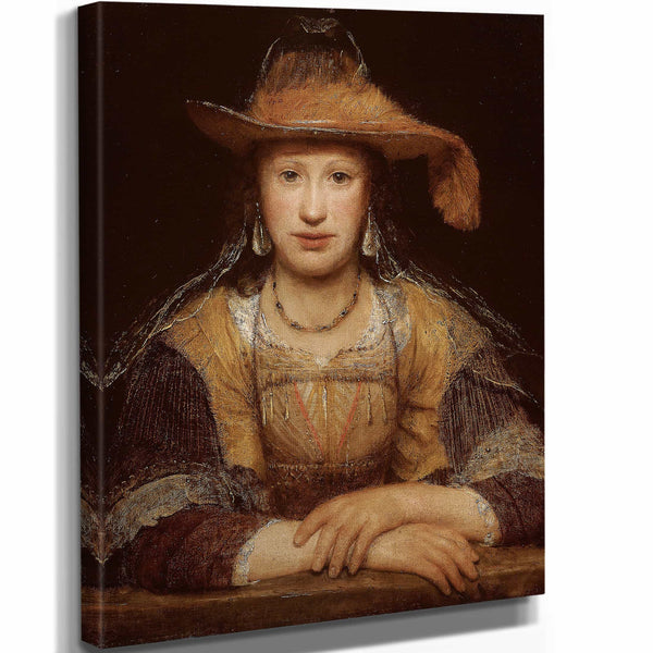 Aert De Gelder 11" x 14" / Stretched Canvas Wrap Portrait Of A Young Woman By Aert De Gelder