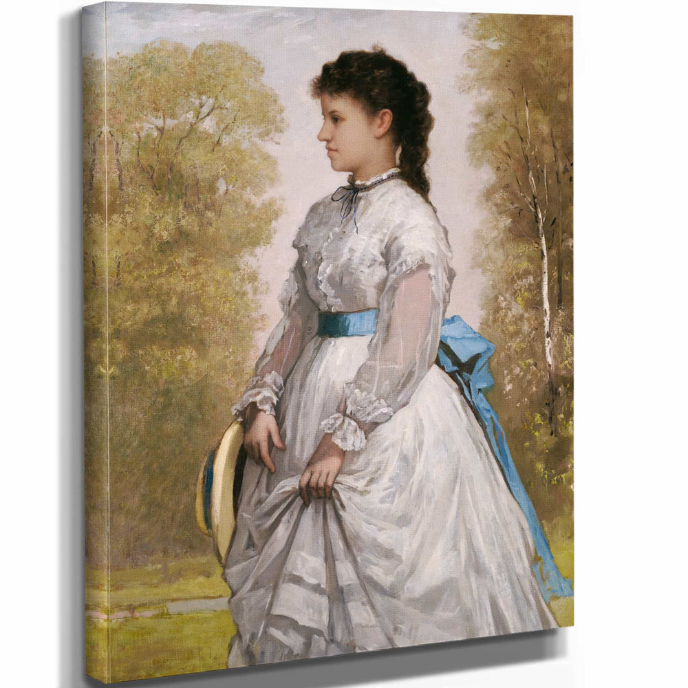 William Morris Hunt 11" x 14" / Stretched Canvas Wrap Portrait Of Agnes Elizabeth Claflin By William Morris Hunt