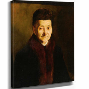 Frank Duveneck 11" x 14" / Stretched Canvas Wrap Portrait Of An Old Lady By Frank Duveneck