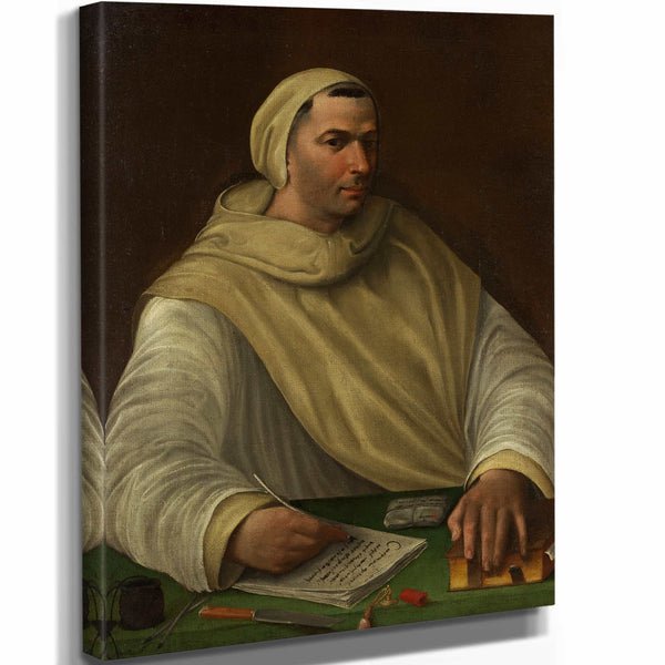 Baldassare Peruzzi 11" x 14" / Stretched Canvas Wrap Portrait Of An Olivetan Monk By Baldassare Peruzzi