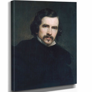 George Peter Alexander Healy 11" x 14" / Stretched Canvas Wrap Portrait Of Artist By George Peter Alexander Healy