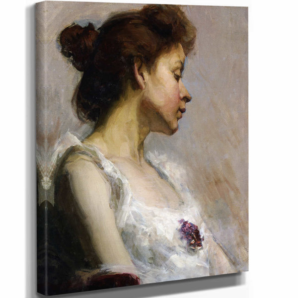 Henry Ossawa Tanner 11" x 14" / Stretched Canvas Wrap Portrait Of Artists Wife By Henry Ossawa Tanner