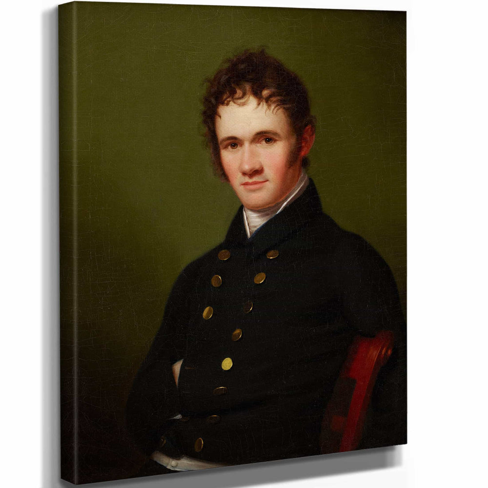 Rembrandt Peale 11" x 14" / Stretched Canvas Wrap Portrait Of Commander Lewis Warrington By Rembrandt Peale