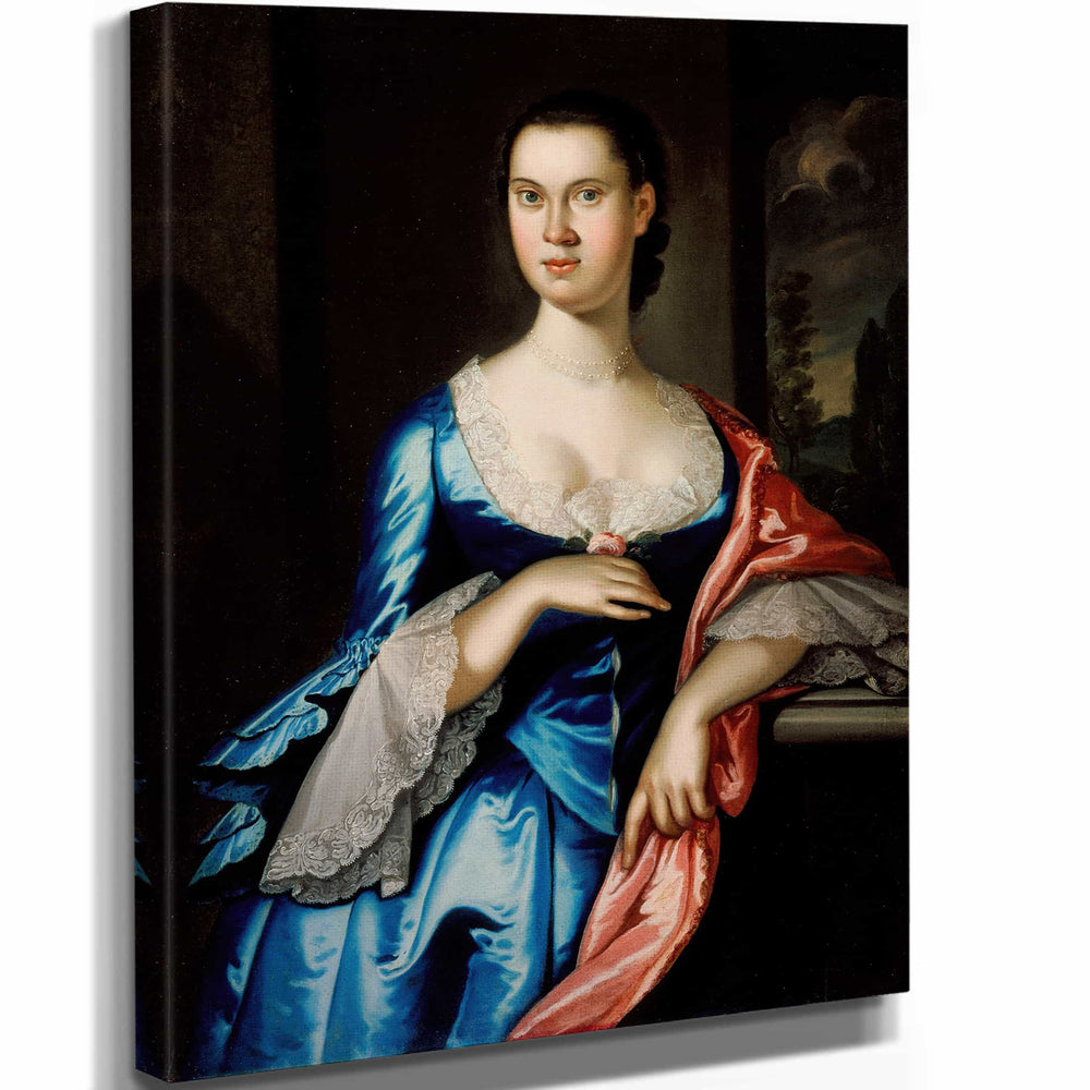 John Hesselius 11" x 14" / Stretched Canvas Wrap Portrait Of Elizabeth Chew Smith By John Hesselius