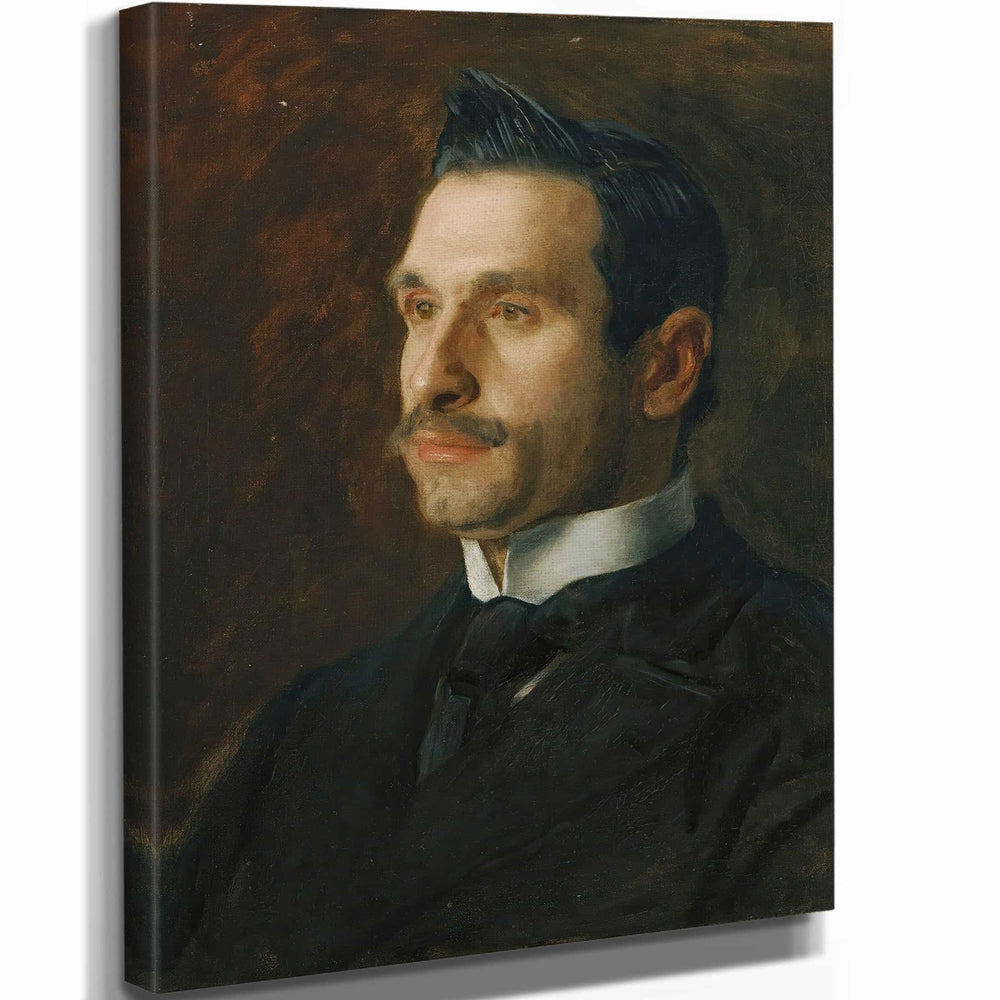 Thomas Eakins 11" x 14" / Stretched Canvas Wrap Portrait Of Francesco Romano By Thomas Eakins