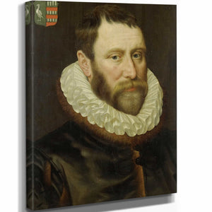 Adriaen Thomasz Key 11" x 14" / Stretched Canvas Wrap Portrait Of Jacob Bas Claesz By Adriaen Thomasz Key