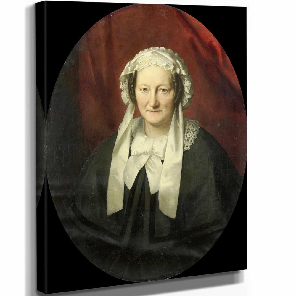 Bastiaan 11" x 14" / Stretched Canvas Wrap Portrait Of Johanna Maria Parve Wife Of Hendrik Andre Cornelis Tierens By Bastiaan