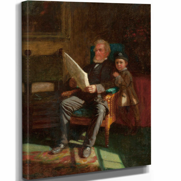 Eastman Johnson 11" x 14" / Stretched Canvas Wrap Portrait Of John C Chandler And Philip J Wilson By Eastman Johnson