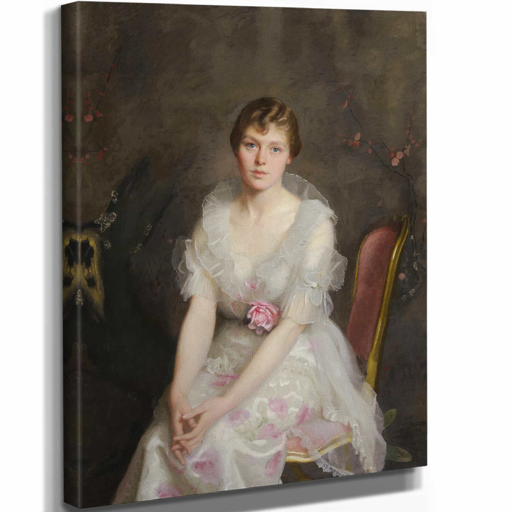 William Mcgregor Paxton 11" x 14" / Stretched Canvas Wrap Portrait Of Louise Converse By William Mcgregor Paxton