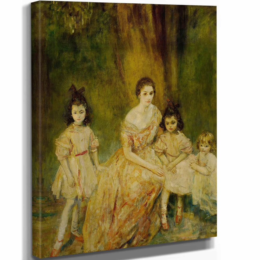 Ambro 11" x 14" / Stretched Canvas Wrap Portrait Of Madame Gandrillas And Her Children Marie Rose Carmen And Juana By Ambro