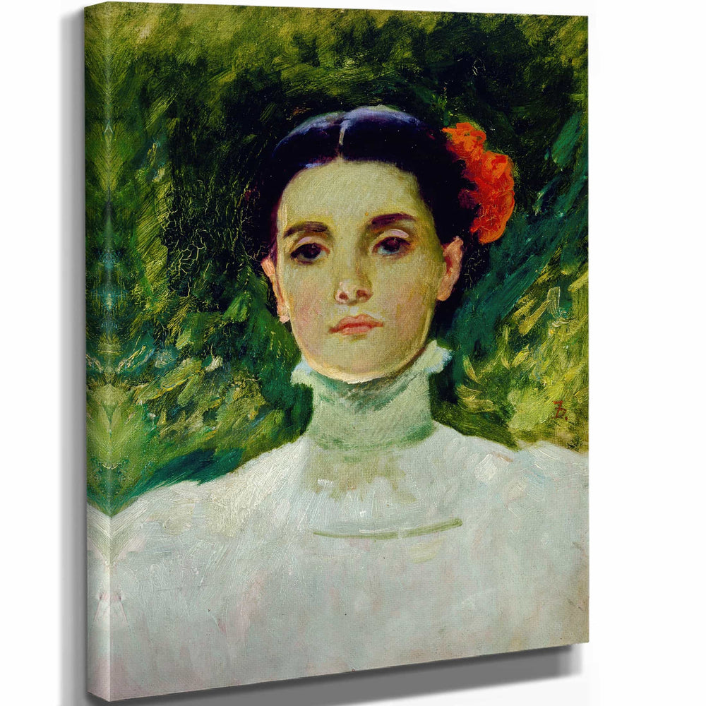 Frank Duveneck 11" x 14" / Stretched Canvas Wrap Portrait Of Maggie Wilson By Frank Duveneck