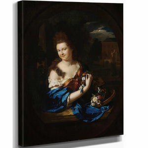 Adriaen Van Der Werff 11" x 14" / Stretched Canvas Wrap Portrait Of Margaretha Rendorp Wife Of Jan Van De Poll By Adriaen Van Der Werff