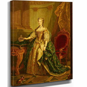 After Jean Baptiste Van Loo 11" x 14" / Stretched Canvas Wrap Portrait Of Maria Leszczynska By After Jean Baptiste Van Loo