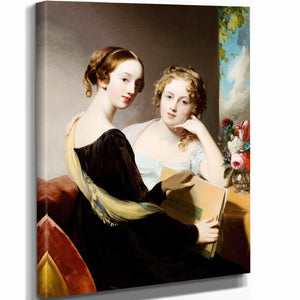 Thomas Sully 11" x 14" / Stretched Canvas Wrap Portrait Of Misses Mary And Emily Mceuen By Thomas Sully