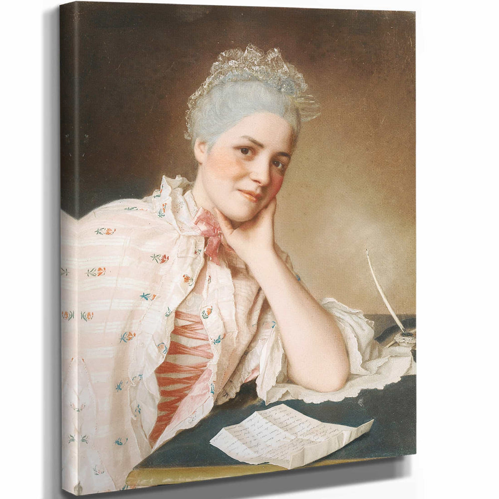 Jean Etienne Liotard 11" x 14" / Stretched Canvas Wrap Portrait Of Mrs Jacquet By Jean Etienne Liotard