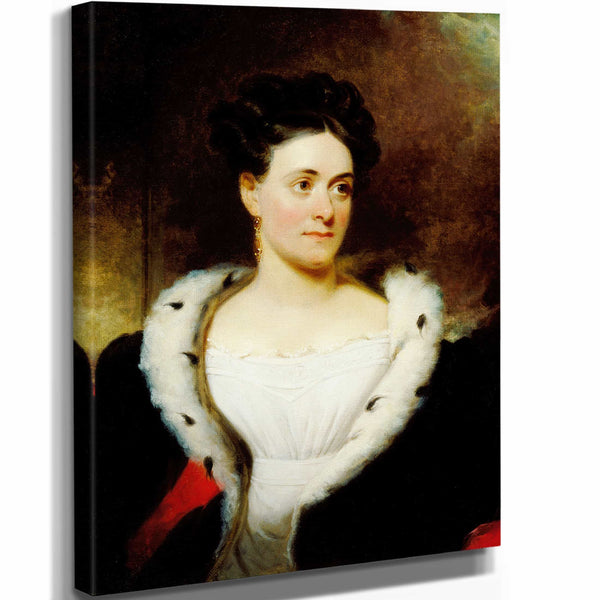 Henry Inman 11" x 14" / Stretched Canvas Wrap Portrait Of Mrs James W Wallack By Henry Inman