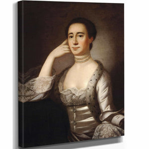 Jeremiah Theus 11" x 14" / Stretched Canvas Wrap Portrait Of Mrs John Champneys By Jeremiah Theus