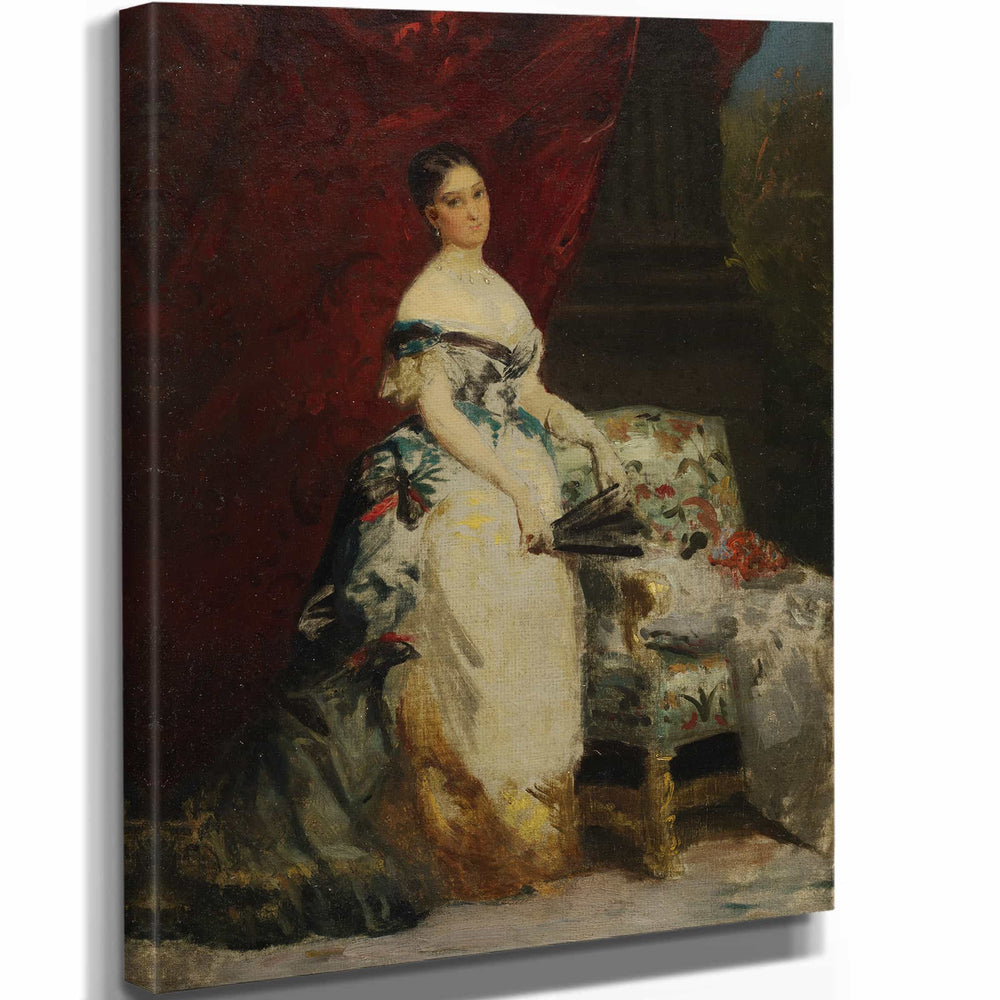 Edouard 11" x 14" / Stretched Canvas Wrap Portrait Of Princess Brancaccio Massimo Nee Mary Elizabeth Hickson Field By Edouard