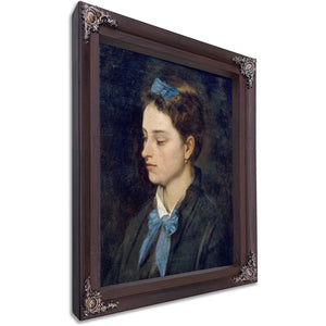 Portrait Of Teresita Wearing Blue Bows By Benet Mercade