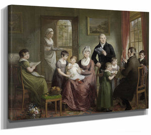 Portrait Of The Family Of Adrianus Bonebakker With Dirk L Bennewitz By Adriaan De Lelie