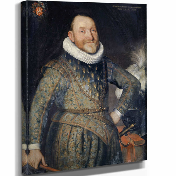 Bartholomaus Sarburgh 11" x 14" / Stretched Canvas Wrap Portrait Of Theodore Agrippa Daubigne By Bartholomaus Sarburgh