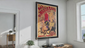 Vintage Christmas Bells Art – Red Velvet Bow, Black Ornate Frame