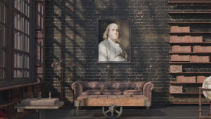 Benjamin Franklin Portrait: Vintage Historical Art Print, Ornate Frame Optional