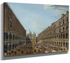 Antonio Joli Procession In The Courtyard Of The Ducal Palacevenice By Antonio Joli