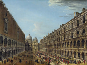 Antonio Joli Procession In The Courtyard Of The Ducal Palacevenice By Antonio Joli