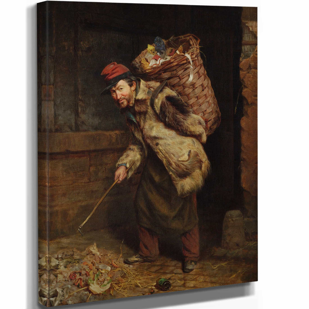 Thomas Waterman Wood 11" x 14" / Stretched Canvas Wrap Rag Picker By Thomas Waterman Wood