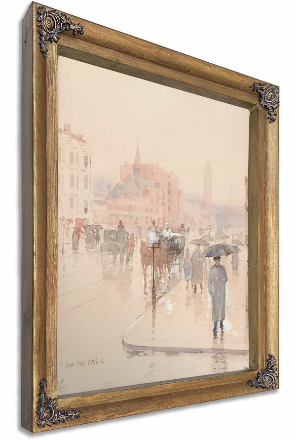 Rainy Day Columbus Avenue Boston By Childe Hassam