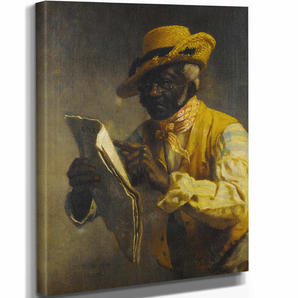 Thomas Waterman Wood 11" x 14" / Stretched Canvas Wrap Reading Gazette By Thomas Waterman Wood