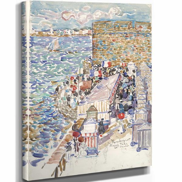 Maurice Prendergast 11" x 14" / Stretched Canvas Wrap Rising Tide St Malo (1907–9) By Maurice Prendergast