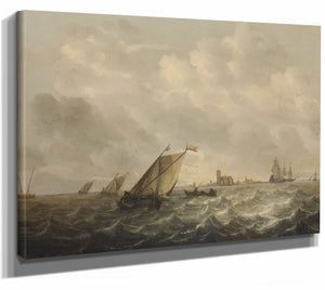 Abraham Van Beyeren 14" x 11" / Stretched Canvas Wrap River View By Abraham Van Beyeren