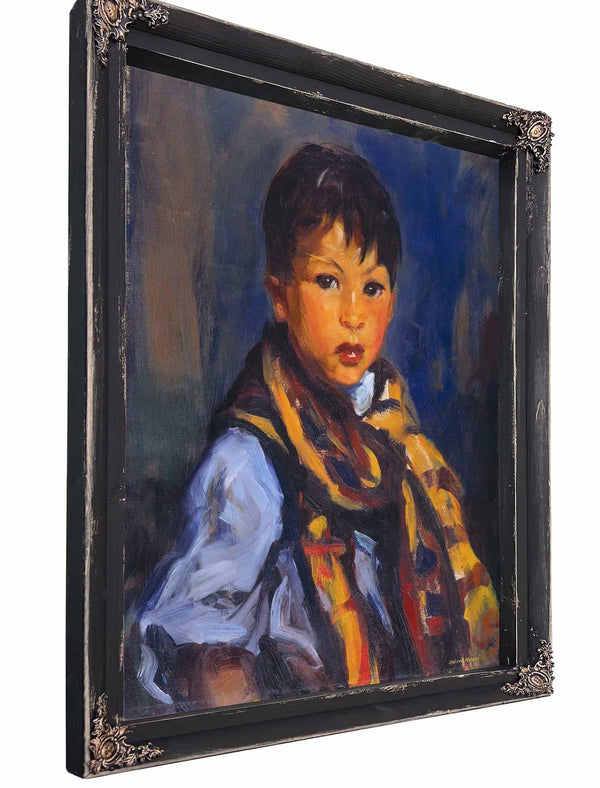 Boy With Plaid Scarf By Robert Henri