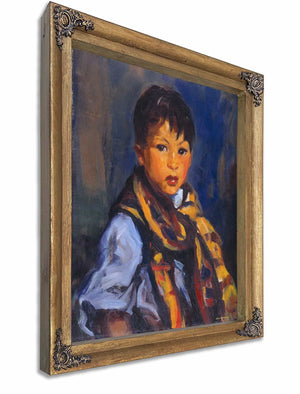 Boy With Plaid Scarf By Robert Henri