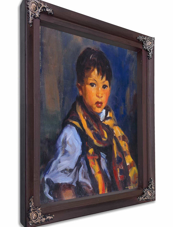 Boy With Plaid Scarf By Robert Henri