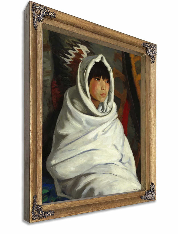 Indian Girl In White Blanket By Robert Henri