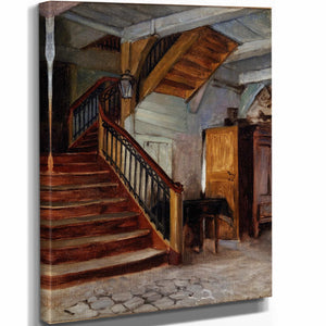 Francis Davis Millet Room Interior With Winding Staircase By Francis Davis Millet