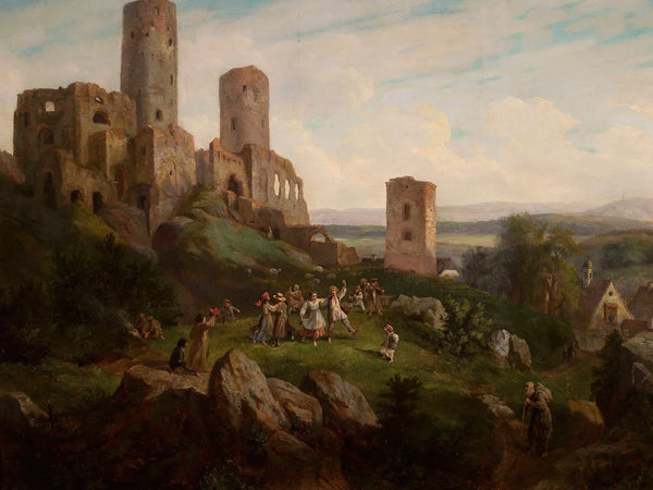 Henryk Pillati Ruins Of The Castle – Merry Making In Tenczynek (Circa 1855) By Henryk Pillati