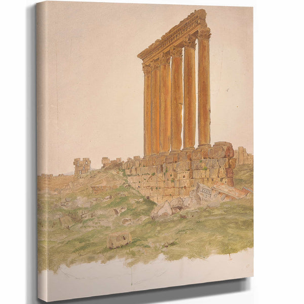 Frederic Edwin Church Ruins Of The Temple Of Zeus Baalbek By Frederic Edwin Church