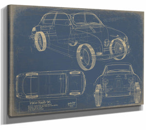 Saab 96 1960 Wall Art from Bella Frye.