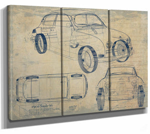 Saab 96 1960 Wall Art from Bella Frye.