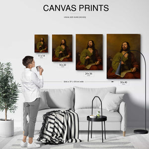 Antonio Maria Esquivel 11" x 14" / Stretched Canvas Wrap Saint John Evangelist By Antonio Maria Esquivel