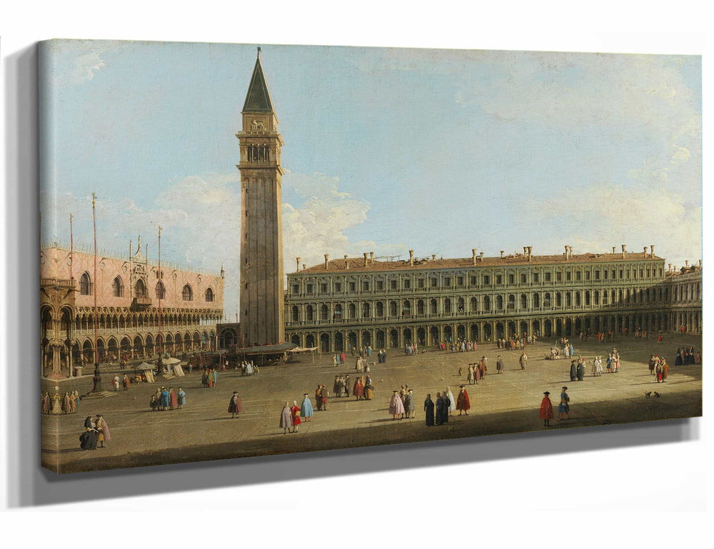 Canaletto 18" x 12" / Stretched Canvas Wrap Saint Marks Square Venice By Canaletto