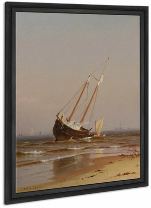 Seascape Beached Boat By Alfred Thompson Bricher